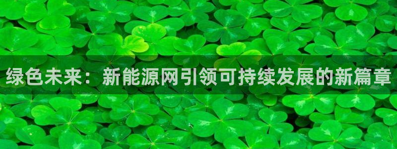 摩根娱乐帐7O777:绿色未来:新能源网引领可持续发展的新篇