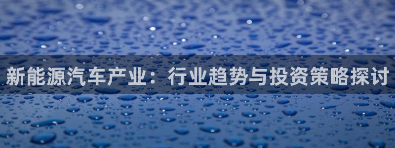 摩根合约娱乐宝:新能源汽车产业:行业趋势与投资策略探讨