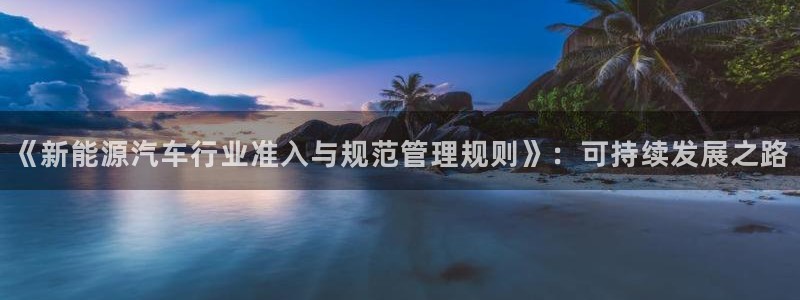 摩根娱乐宝怎么玩:《新能源汽车行业准入与规范管理规则》:可持
